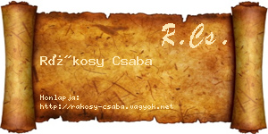 Rákosy Csaba névjegykártya